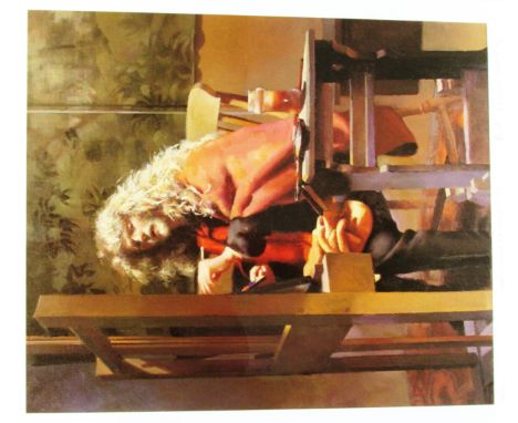 After Robert Oscar Lenkiewicz (1941-2002) - 'Self-portrait at easel -1992', limited edition lithograph published by Fisher Ma