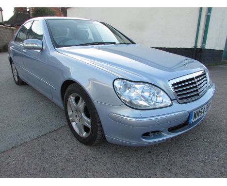 Blue Mercedes S350 Auto four door saloon, registration number WM54 DBY, date of first registration 22/02/2005, two owners fro