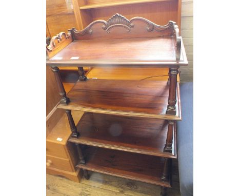 A mahogany four shelf whatnot