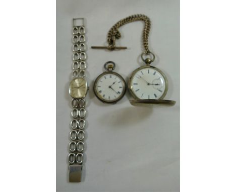 A Jean Renet ladies silver self wind bracelet watch, the face with baton numerals, with oval link bracelet strap, London 1976