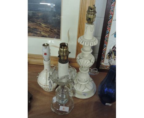 Three table lamps