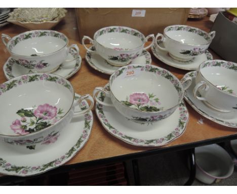 A set of 6 Royal Albert 'Cotswold' soup bowls and saucers