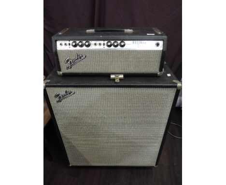 A 1970s Fender Bassman 50 amplifier and matching 2 x 15 speaker cabinet