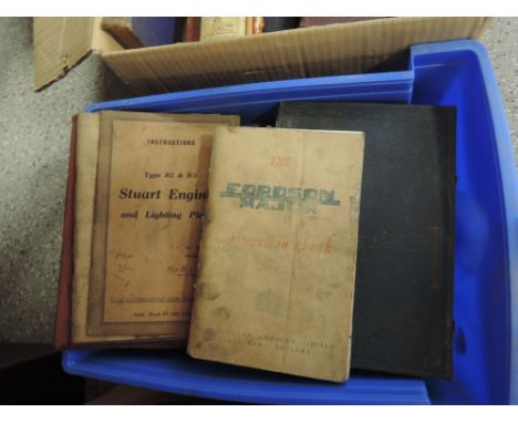 A collection of volumes including car maintenance and vintage tractor interest etc