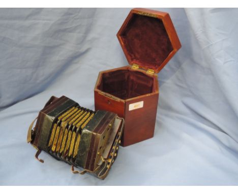 A late 19th/early 20th Century 21 button concertina, labelled for Beare and Son, 34 Rathbone place (probably made for them by