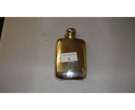 Solid silver hip flask Birm. 1912 112 g marks rubbed 