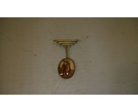 Painted miniature of St Christopher mounted on sterling silver brooch