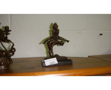 Bronzed metal figure group of children playing