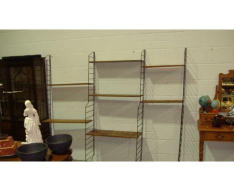 1960's teak string system modular open shelf unit (similar to Ladderax)