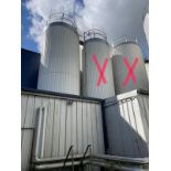 MGT 100,000 SS Jacketed Cream Silo - Conical bottom , agitation, 4mtr x 11/12 mtr