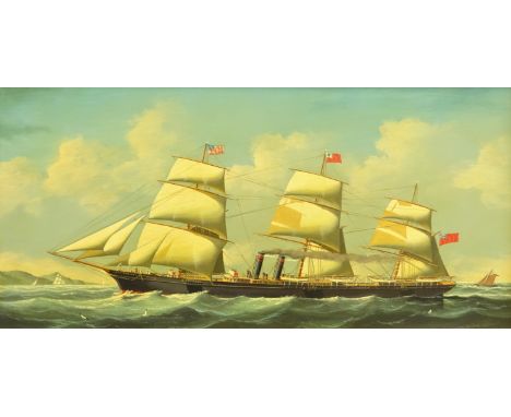 Salvatore Colacicco (British/Italian 1935-): 'Enterprise' and 'Caledonian' - sail/steam ship portraits, pair oils on panel si