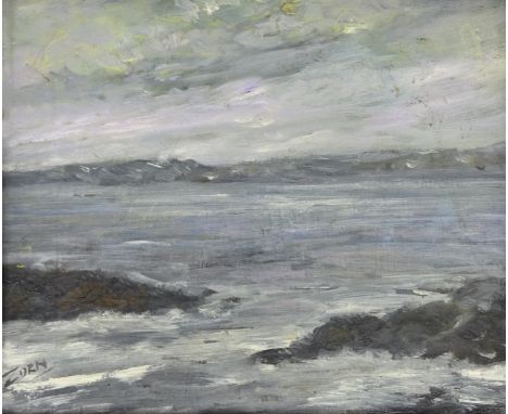 Attrib. Anders Leonard Zorn (Swedish 1860-1920): Rocky Coastal scene, oil on panel signed 20cm x 25cm Condition Report Click 