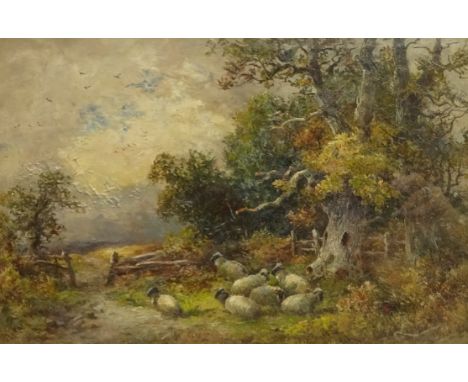 William R Stone (British 1842-1913): Winter and Summer Landscapes, pair oils on canvas indistinctly signed 29cm x 44cm (2) Co