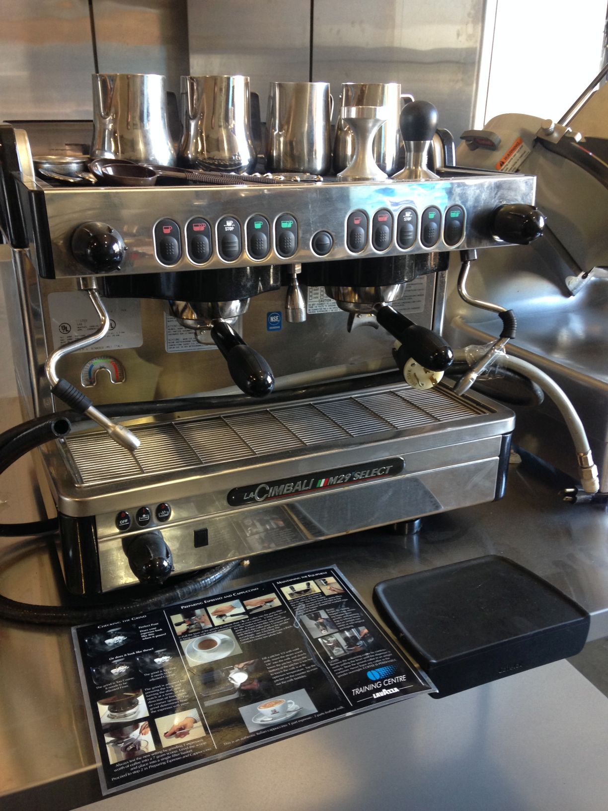 La Cimbali M29 Select Espresso Machine with accessories