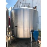 Used- 3200 gallon ss tank with side agitator driven by Leland Faraday 5hp motor, model# LFI-9050. 3