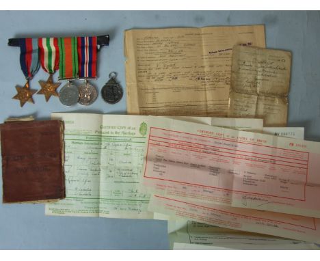 A WWII group of four medals awarded to T/10680700 Henry James Schulen: 1939-1945 Star, Italy Star, Defence Medal, 1939-1945 W