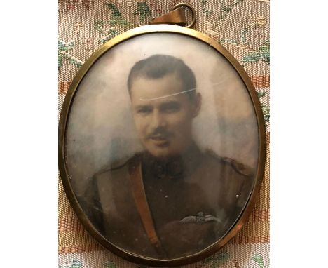 A good quality ivory portrait miniature of an RAF pilot in uniform 8 x 6 cm, scratch to plastic on front.