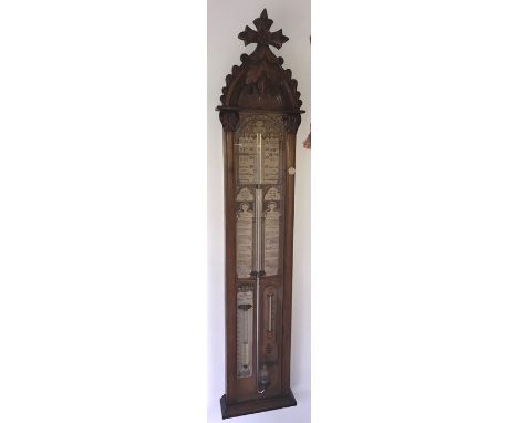 Fine quality ornate Admiral Fitzroy Barometer in good original condition - mid 19thC