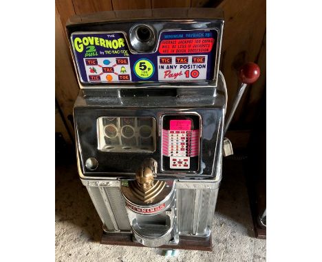Vintage Jennings Governor chrome fruit machine