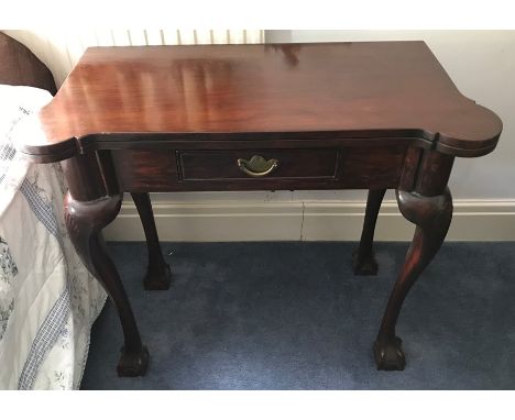 20thC mahogany card table - 83 w, 75 h, 41 d