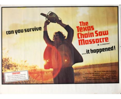 The Texas Chainsaw Massacre (1976) British Quad film poster, 'London' version starring Leatherface, rolled, 30 x 40 inches. P