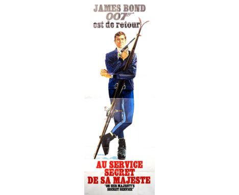 James Bond On Her Majesty's Secret Service (1969) French Two Panel film poster starring George Lazenby, artwork by Yves Thos,
