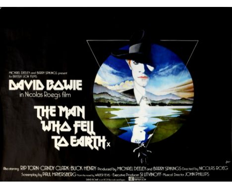 The Man Who Fell To Earth (1976) British Quad film poster, artwork by Vic Fair, starring David Bowie, British Lion, folded, 3