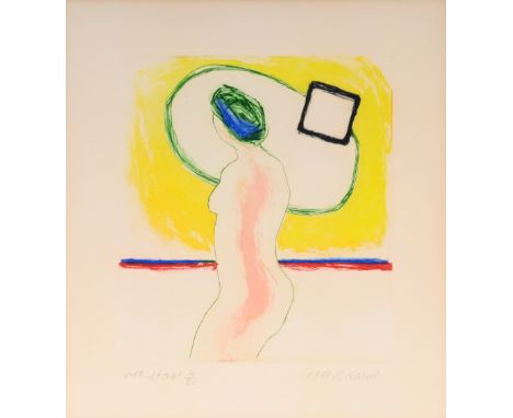 Roger Raveel (1921-2013): Nude, etching in colours, 1st state, ed. 4/20, dated 1988Work: 26 x 23,5 cm Paper: ca. 38 x 35 cm F