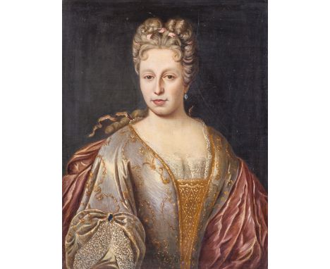 French school: Portrait of a lady, oil on canvas, 18th C.Work: 75,5 x 59 cm Frame: 98 x 80,5 cm