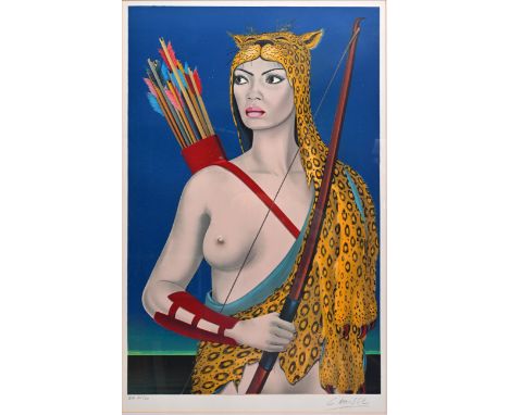 Félix Labisse (1905-1982): 'Amazone', ed. E.A. 11/30, lithograph in coloursWork: ca. 64,5 x 42 cmPaper: ca. 70 x 46 cmFrame: 