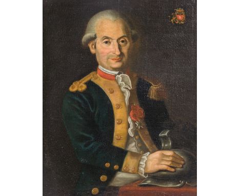 French school: Portrait of a scion of the d'Aulin family, oil on canvas, 18th C.Work: 73 x 58,5 cmFrame: 84 x 71 cm 