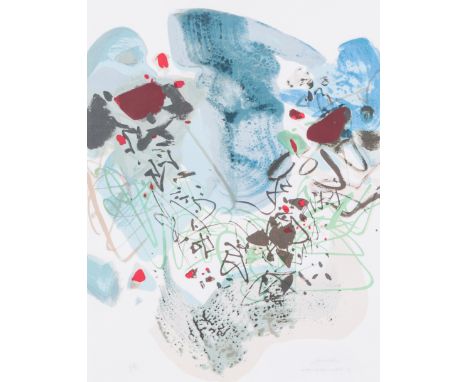 Chu Teh-Chun (1920-2014): Untitled, lithograph in colours, ed. 6/90, dated (19)89Work: 66,5 x 50,5 cm Frame: 95 x 75 cm