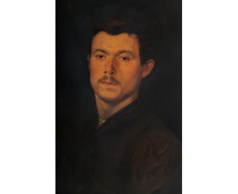 Albert Geudens (1869-1949): Self portrait, oil on canvas marouflated on boardWork: 54,5 x 37 cmFrame: 68 x 50,5 cm The painte