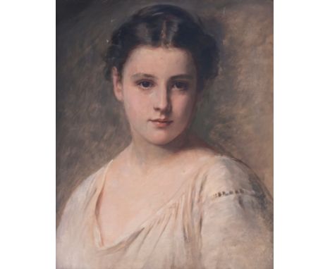 German school, attributed to Franz Xaver Winterhalter (1805-1873): Portrait of a young lady, oil on canvas, 19th C.Work: 47,5