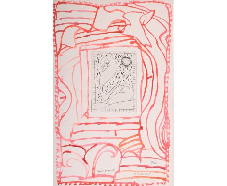 Pierre Alechinsky (1927): 'Maintenant', etching and watercolour on paper, dated 1992Work: 50 x 33,5 cm Frame: 73,5 x 57 cm Pr