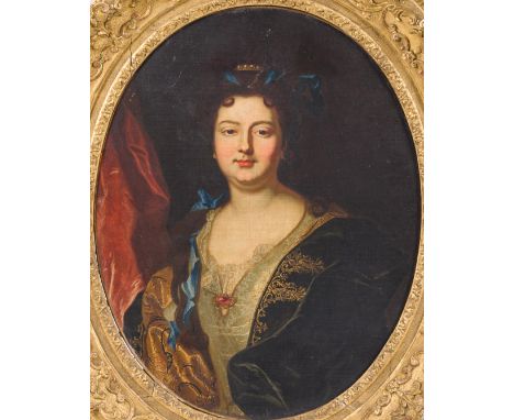 French school: Portrait of a lady, oil on canvas, 18th C.Work: 80 x 65 cm Frame: 109 x 95 cm
