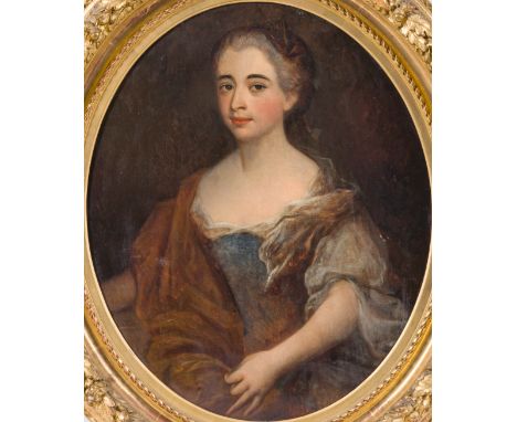 English School: Portrait of a lady, oil on canvas, 18th C.Work: 73 x 60 cmFrame: 99,5 x 85 cm 