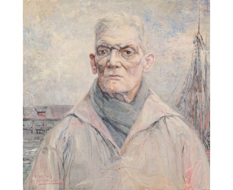 Edmond De Maertelaere (1876-1938): Portrait of a fisherman on the quay, oil on canvasWork: 66 x 65,5 cm Frame: 76,5 x 76 cm