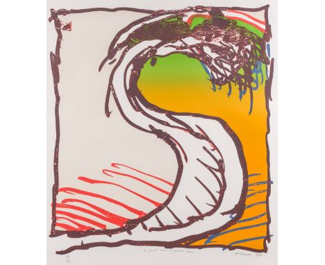 Pierre Alechinsky (1927): 'Le genou dans la grande robe', lithograph in colours, ed. 32/60, dated 1981Work: 160 x 118 cm Fram