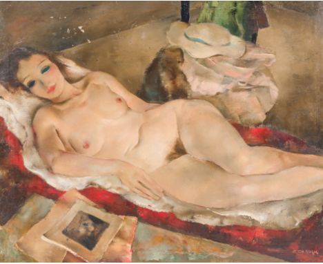 Raphael De Buck (1902-1986): Reclining nude, oil on canvasWork: 110 x 90 cm Frame: 124,5 x 104,5 cm 