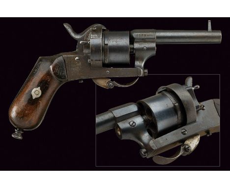 An interesting pin-fire revolver by Arendt dating: third quarter of the 19th Century provenance: Belgium Round, rifled, 7 mm 