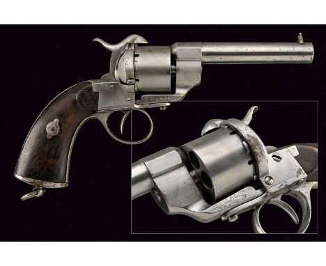A 1861 model pin-fire revolver dating: third quarter of the 19th Century provenance: Kingdom of Italy Round, rifled, 11 mm ca