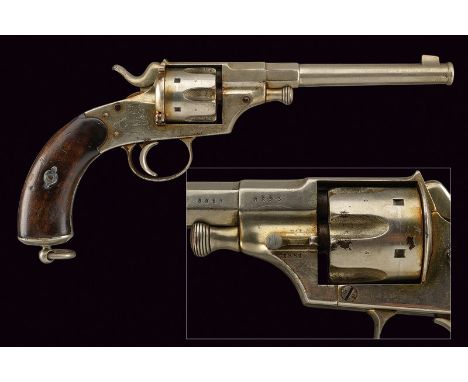 A 1879 model Reichsrevolver dating: 1875-1890 provenance: Germany Round, rifled barrel with foresight, octagonal base, mark o