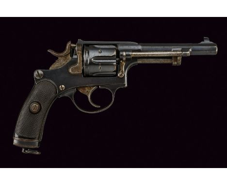 A 1882 model Schmidt revolver dating: 1875-1890 provenance: Swiss Octagonal, 7.5 mm cal. barrel with foresight, serial number