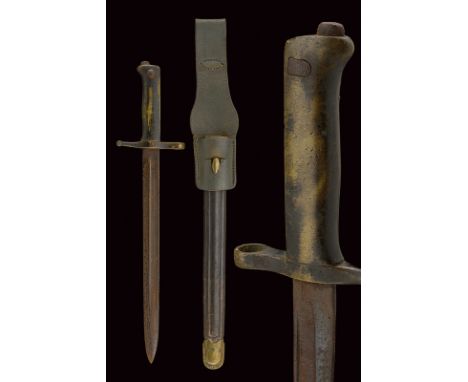 A bayonet Mod. 1891 dating: first quarter of the 20th Century provenance: Italy Straight, single -and false-edged blade, groo