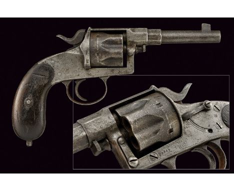 A 1883 model Reichsrevolver dating: 1875-1890 provenance: Germany Round, 10 mm cal. barrel with foresight, octagonal at the b