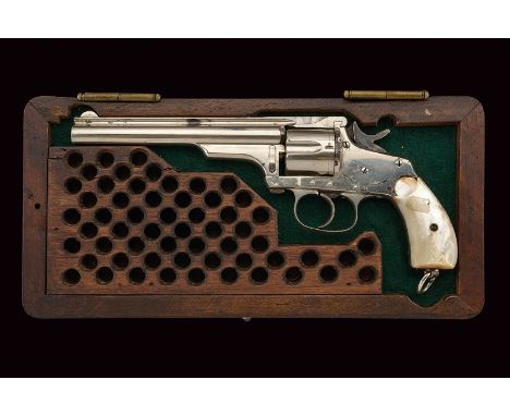 A Merwin Hulbert & Co. D.A. Pocket Revolver dating: 1875-1890 provenance: USA Round, rifled, 5-1/2" barrel, with high rib mar