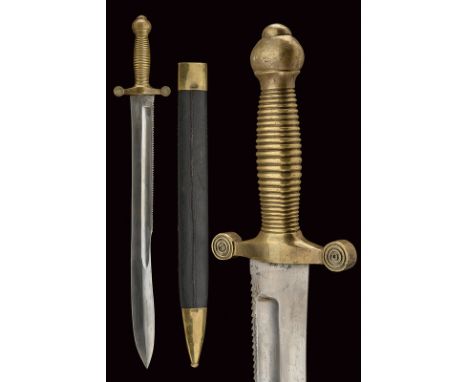 A 1828 model sapper's dagger dating: 20th Century provenance: Russia Wide, straight, single -and false-edged blade with doubl