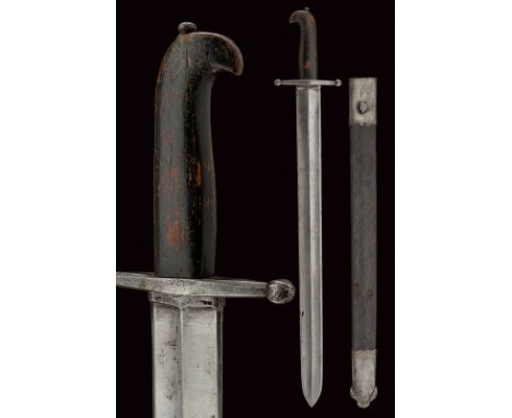 An artillery short sword dating: mid-19th Century provenance: Belgium Straight, double-edged blade with double fuller and sho