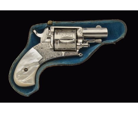 A centerfire revolver with case dating: 1875-1890 provenance: Belgium Round, rifled, 9 mm cal. barrel, flattened at the back,